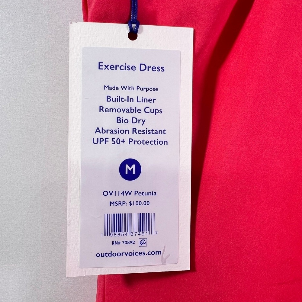 Outdoor Voices Exercise Dress Petunia Pink Built-In Shorts Pockets OV114W Size M - Picture 10 of 12